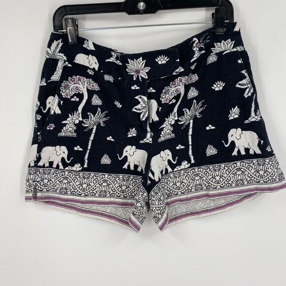LOFT Women’s Elephant Print Shorts size 4 - Picture 1 of 3